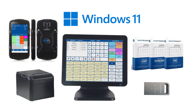 Kasse Set POS-Set-Mobil MagicPOS Set 15 Zoll Touch + Kellner Bestellterminal