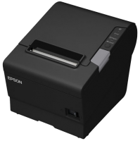 Bondrucker Epson TM-T88V dunkelgrau, USB, RS232, Cutter, 80mm Bonrolle, Netzteil, USB Kabel