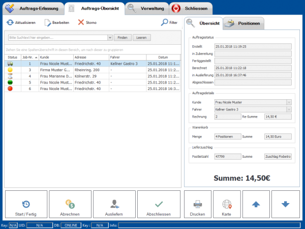 Lieferdienst Kassensoftware GastroSoft mit Lieferdienst Modul