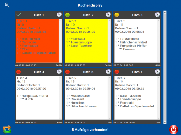 MagicPOS Gastronomie GastroSoft Küchendisplay Modul