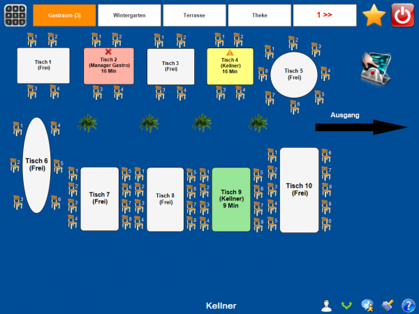 Kasse übersichtliche und individuelle Tischplan Gestaltung GastroSoft