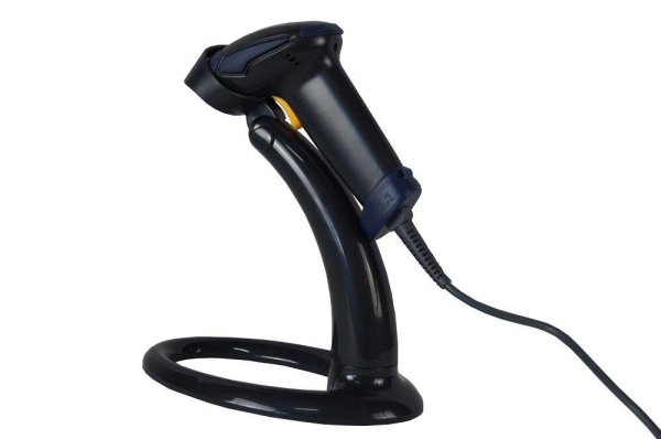 1D MagicPOS USB Barcode Handscanner, schwarz, Standfuß