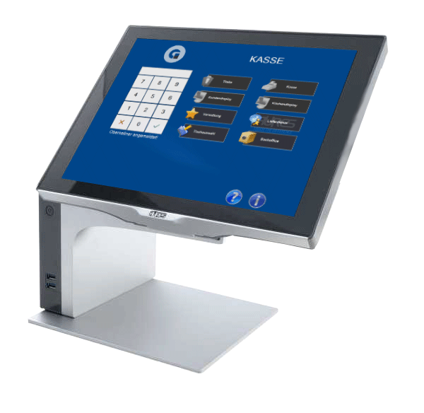 Gastronomie Aures MagicPOS Set 15 Zoll Touch elegante Premium Kasse in silber