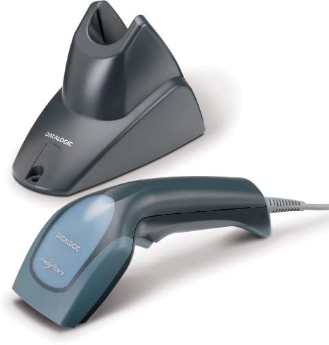 1D Datalogic Heron D130 USB Barcode Handscanner, schwarz + Standfuß
