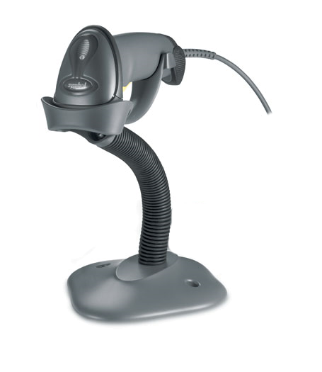 1D Zebra Symbol LS2208 Barcode Handscanner, Multi-IF, Kit (USB), anthrazit LS2208-SR20007R-UR, Standfuß