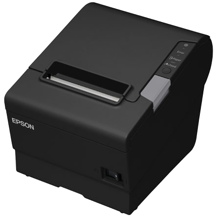 Bondrucker Epson TM-T88V dunkelgrau, USB, RS232, Cutter, 80mm Bonrolle, Netzteil, USB Kabel