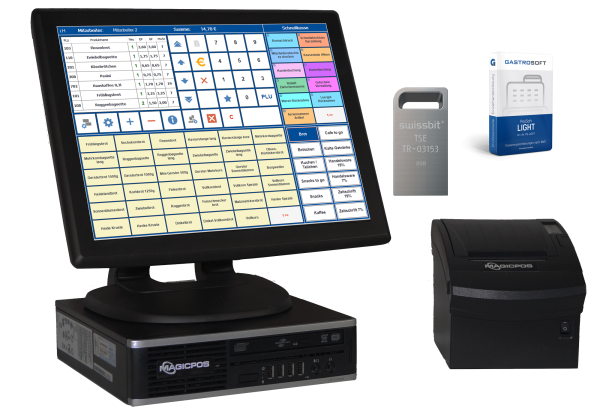 Kassensystem 2024 KassenSichV Einzelhandel Computerkasse Ultra Slim MagicPOS - POS39